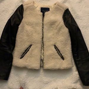 American Eagle, faux leather sleeves, shearling.